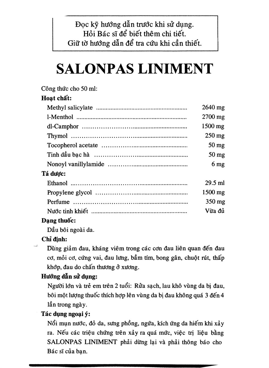 Dầu bôi Salonpas Liniment